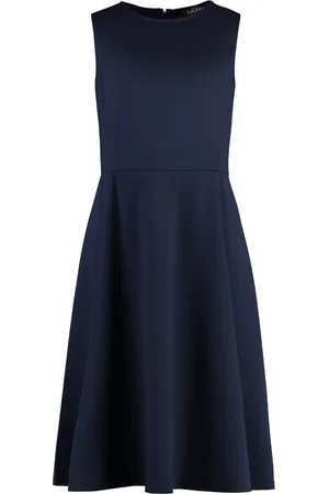 Ralph Lauren Kjole, Dame, Blå, XS, Nylon, Flared Hem Midi Viscose Kjole