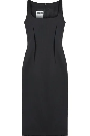 Moschino Kjole, Dame, Grå, L, Uld, Midi Kjole i ren uld