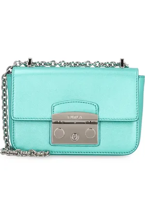 Furla Taske, Dame, Blå, ONE SIZE, Polyester, Mini Crossbody Taske med Flip-Lock Lukning