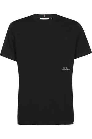 Les Deux Top, Herre, Sort, 2XL, Bomuld, Logo Print T-Shirt med Tricolor Detalje