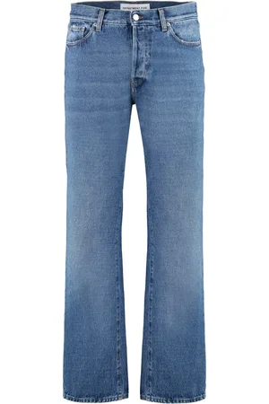 DEPARTMENT FIVE Jeans, Herre, Blå, W30, Bomuld, Straight-leg jeans med kontrastsyning