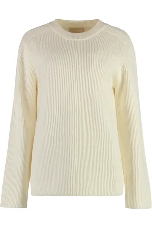 Michael Kors Strik, Dame, , S, Uld, Ribbet Merinould Crew-Neck Sweater