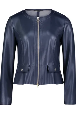 Betty Barclay Jakke, Dame, Blå, S, Kort blazer med lynlås