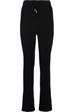 Alanui Bukser, Dame, Sort, M, Bomuld, Flared Leg Knitted Bukser
