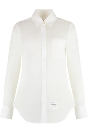 Thom Browne Bluser & Skjorter, Dame, Hvid, M, Bomuld, Bomuldsskjorte med frontlomme