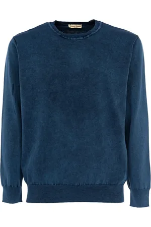 CASHMERE COMPANY Sweathshirts & Hoodies, Herre, Blå, 2XL, Cashmere, Herre Cashmere Patch Pullover Sweater