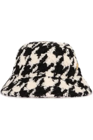 Nina Ricci Tilbehør, Dame, Sort, ONE SIZE, Uld, Houndstooth Bucket Hat