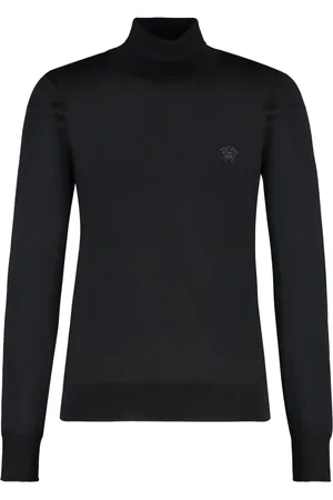 VERSACE Strik, Herre, Sort, XL, Uld, Knitwear