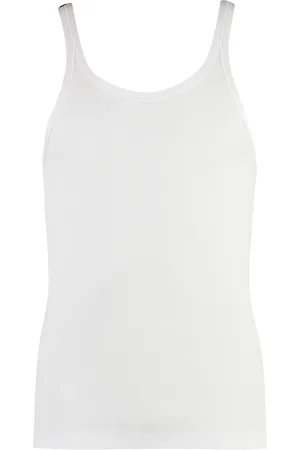 Dolce & Gabbana Top, Herre, Hvid, S, Bomuld, Ribbet Bomuld Tank Top