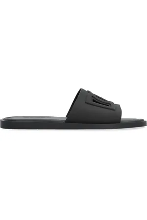 Dolce & Gabbana Sko, Herre, Sort, 40 EU, Gummislides med udskæringer