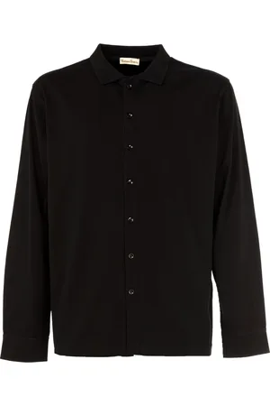 CASHMERE COMPANY Skjorte, Herre, Sort, 2XL, Cashmere, Herre Skjorte Med Lange Ærmer