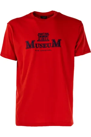 MUSEUM Top, Herre, Rød, XL, Bomuld, Herre Erik Rund Hals T-shirt