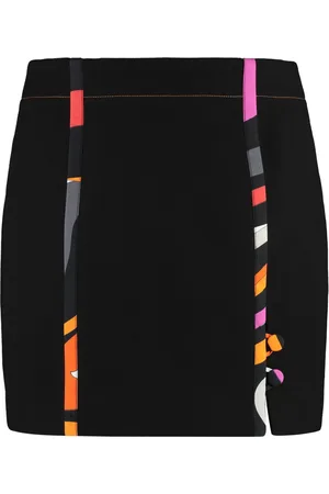 Emilio Pucci Nederdel, Dame, Sort, XS, Bomuld, Kontrastfarvet Bomuld Mini-Nederdel