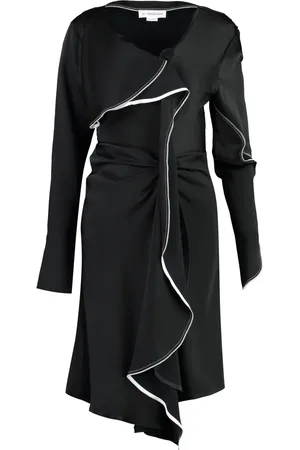 Victoria Beckham Kjole, Dame, Sort, 7XL, Asymmetrisk Viskosekjole