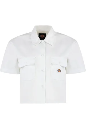 Dickies Bluser & Skjorter, Dame, Hvid, XS, Bomuld, Bomuldsskjorte med korte ærmer