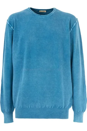CASHMERE COMPANY Strik, Herre, Blå, L, Cashmere, Herre Rund Hals Sweater