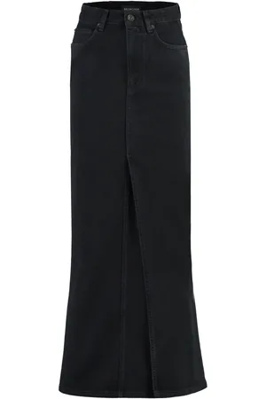 Balenciaga Nederdel, Dame, Sort, XS, Denim, Denim Nederdel med Metal Knapper