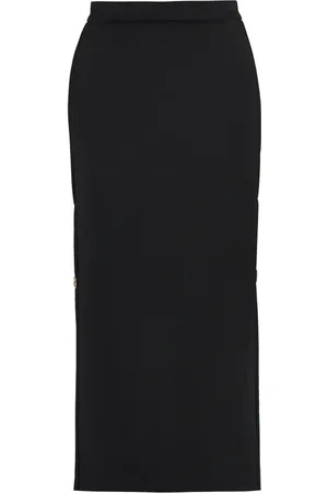 Pinko Nederdel, Dame, Sort, XS, Midi Nederdel med Sideslidser