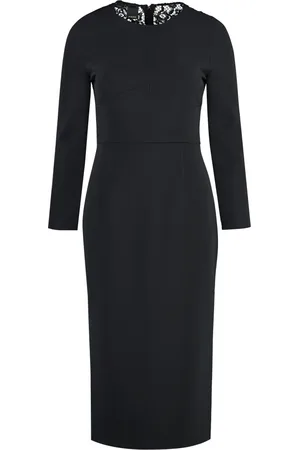Pinko Kjole, Dame, Sort, M, Bomuld, Blonde Detalje Crêpe Kjole
