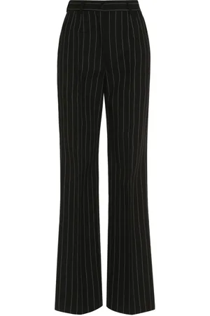 Dolce & Gabbana Bukser, Dame, Sort, S, Uld, Pin-striped Wool Bukser