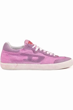 Diesel Sko, Dame, Lyserød, 40 EU, Læder, Afslappede Sneakers med Gummisål