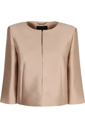 Alberta Ferretti Jakke, Dame, Lyserød, S, Satin, Satin bolero jakke med krog lukning