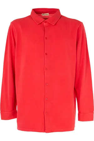CASHMERE COMPANY Skjorte, Herre, Rød, L, Cashmere, Herre Langærmet Skjorte med Knapper