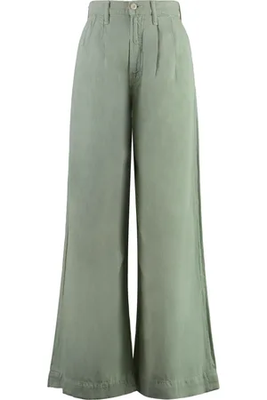 Mother Bukser, Dame, Grøn, W25, Afslappede Wide-leg Jeans med Lommer