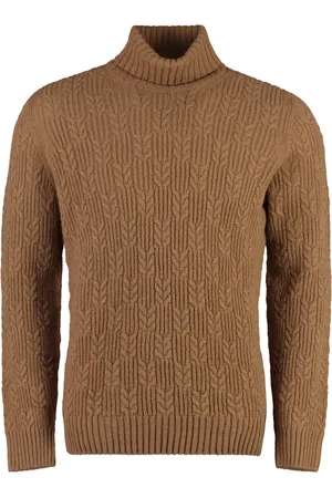 DRUMOHR Strik, Herre, , XL, Uld, Ribbet Strik Uld Turtleneck Sweater