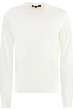 VERSACE Strik, Herre, , L, Bomuld, Langærmet T-shirt i silkeblanding