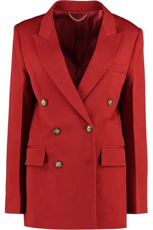 Victoria Beckham Jakke, Dame, Rød, XS, Uld, Dobbeltbrystet Uld Blazer