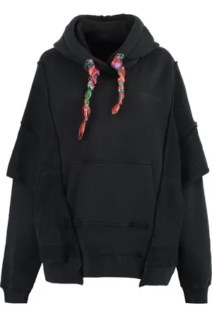 Khrisjoy Sweathshirts & Hoodies, Dame, Sort, 2XS, Bomuld, Asymmetrisk Bomuldshættetrøje