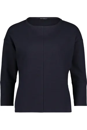 Betty Barclay Top, Dame, Blå, 4XL, Moderne Oversized Sweatshirt med 3/4 Ærmer