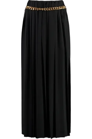 Balenciaga Nederdel, Dame, Sort, XS, Polyester, Plisseret nederdel med dekorativ kæde