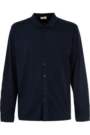 CASHMERE COMPANY Skjorte, Herre, Blå, 2XL, Cashmere, Herre Skjorte med Lange Ærmer