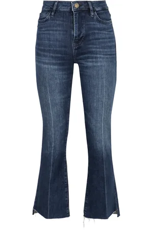 Frame Jeans, Dame, Blå, W26, Bomuld, Flared Mini Boot Cascade Jeans
