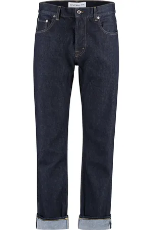 DEPARTMENT FIVE Jeans, Herre, Blå, W30, Bomuld, Slim Fit Jeans med Metal Knapper