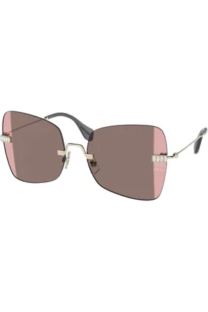 Miu Miu Tilbehør, Dame, Gul, 59 MM, Uld, Stilfulde Zvn01Q solbriller