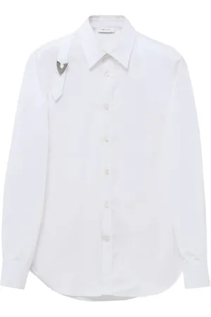 Alexander McQueen Skjorte, Herre, Hvid, S, Bomuld, Hvid Skjorte med Harness Detaljer