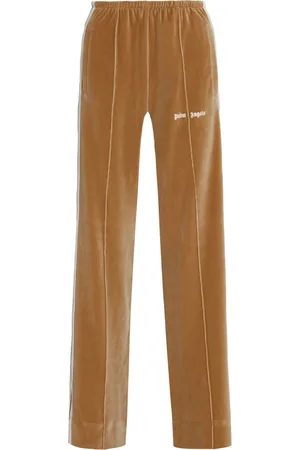 Palm Angels Bukser, Dame, , M, Bomuld, Velvet Sweatpants med Elastik Talje