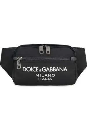 Dolce & Gabbana Taske, Herre, Sort, ONE SIZE, Nylon, Nylon Bæltetaske med Lærdetaljer