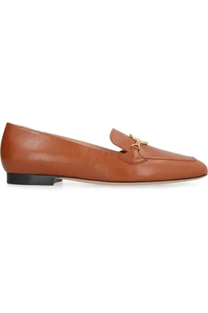 Bally Sko, Dame, Brun, 39 EU, Læder, Kornet læder loafers, rund tå