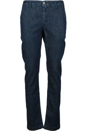 Jacob Cohen Jeans, Herre, Blå, W33, Bomuld, Bomuld Linned Blandings Stretch Jeans