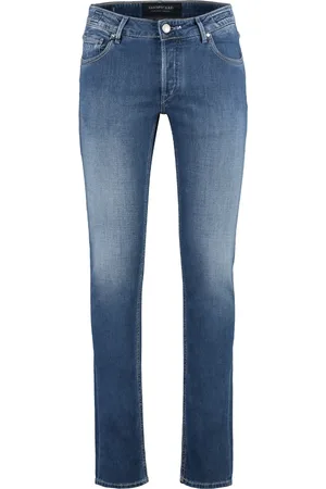 Hand Picked Jeans, Herre, Blå, W35, Bomuld, Slim Fit Distressed Jeans