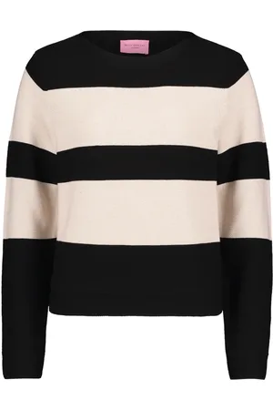 Betty Barclay Strik, Dame, Sort, XL, Stribet Finstrikket Sweater
