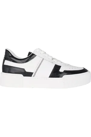 Högl Sko, Dame, Sort, 36 EU, Læder, Snøresneaker i hvid/sort