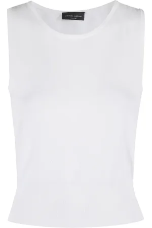 Roberto Collina Top, Dame, Hvid, S, Bred Stropløs Top
