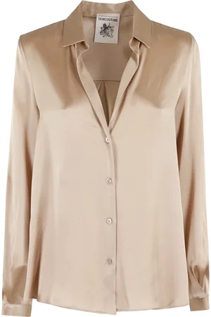 SEMICOUTURE Bluser & Skjorter, Dame, Brun, M, Uld, Stilfuld AVA Kjole