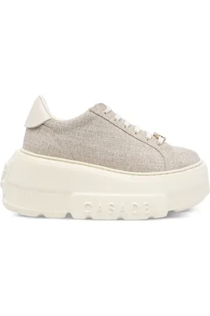 Casadei Sko, Dame, Gul, 40 EU, Læder, Gyldne Platform Sneakers