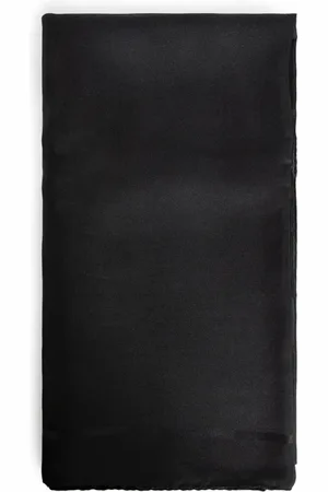Saint Laurent Tilbehør, Dame, Sort, ONE SIZE, Sort Silketørklæde Cassandre Design